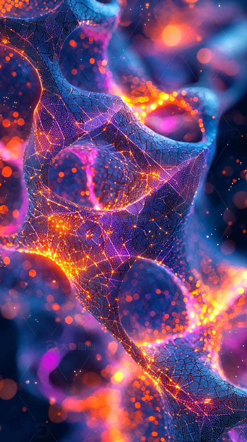 高清大图下载【趣麦麦图】蓝色发光科技线条