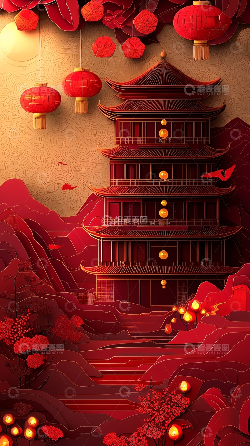 高清大图下载【趣麦麦图】中国风建筑