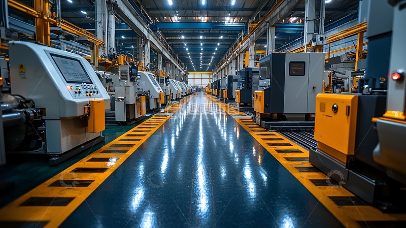 高清大图下载【趣麦麦图】工业厂房内部生产线全景