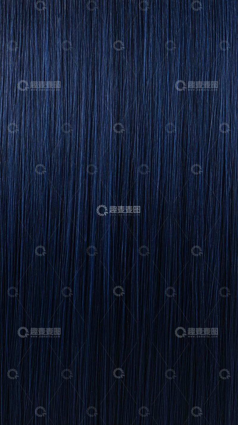 高清大图下载【趣麦麦图】深蓝色直发发丝质感