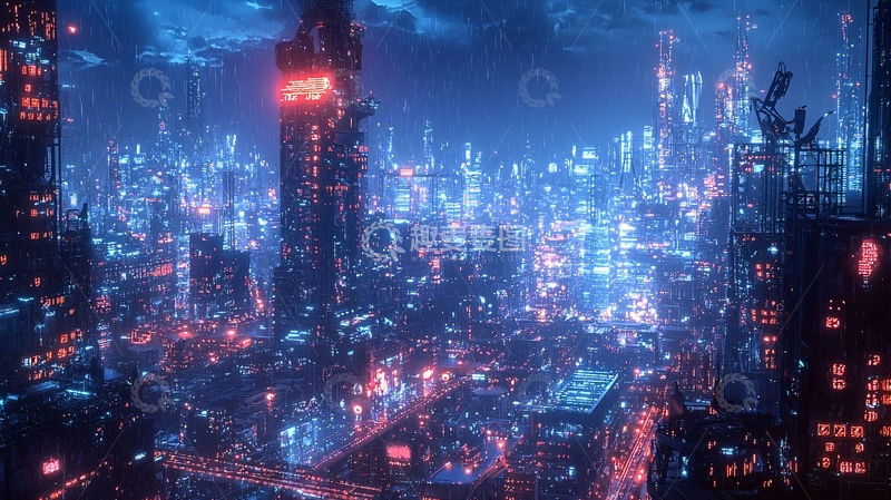 高清大图下载【趣麦麦图】未来都市夜景146