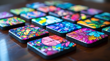 彩色图案小方块