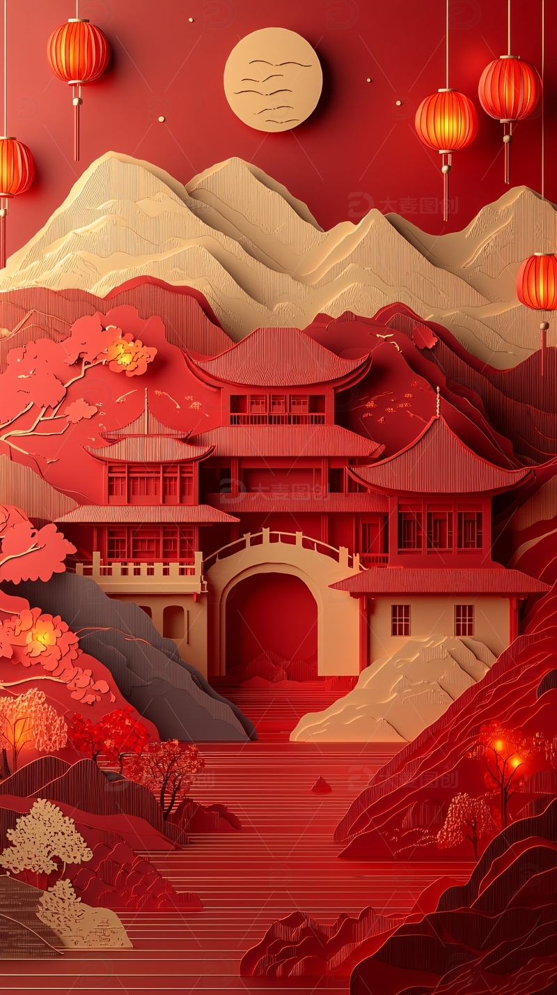 高清大图下载【趣麦麦图】红红火火中国风