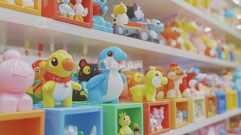 色彩鲜艳的儿童玩具货架