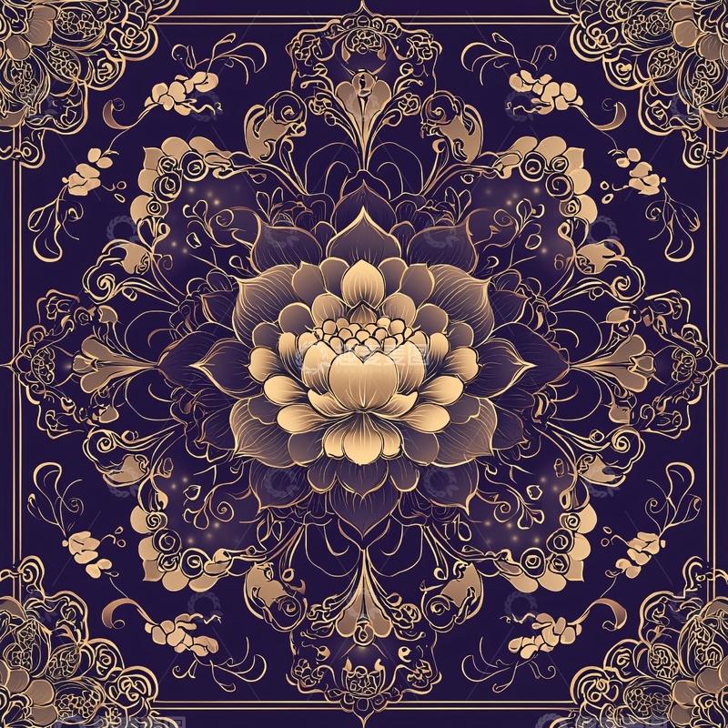高清大图下载【趣麦麦图】金色花纹装饰底纹