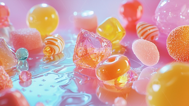 高清大图下载【趣麦麦图】-彩色糖果堆积