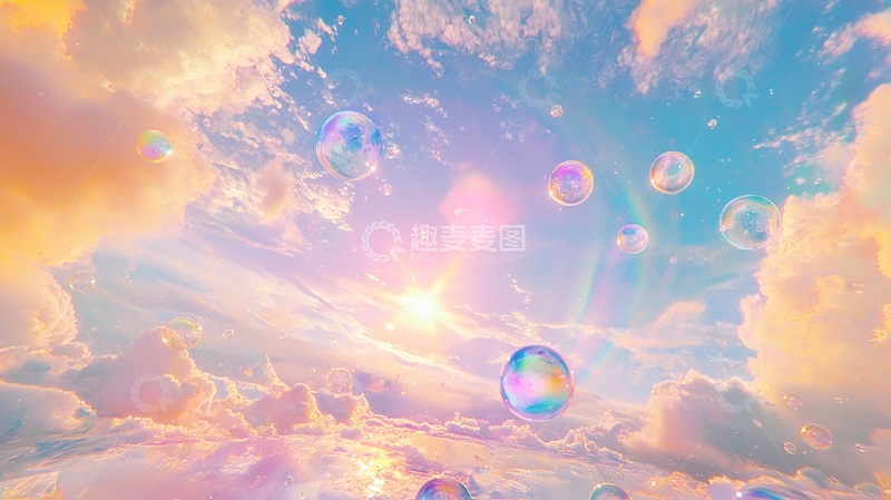 高清大图下载【趣麦麦图】梦幻泡泡天空