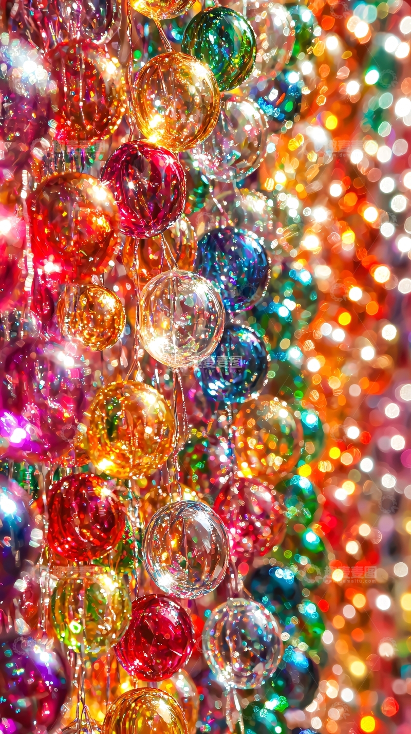 高清大图下载【趣麦麦图】彩色玻璃球串