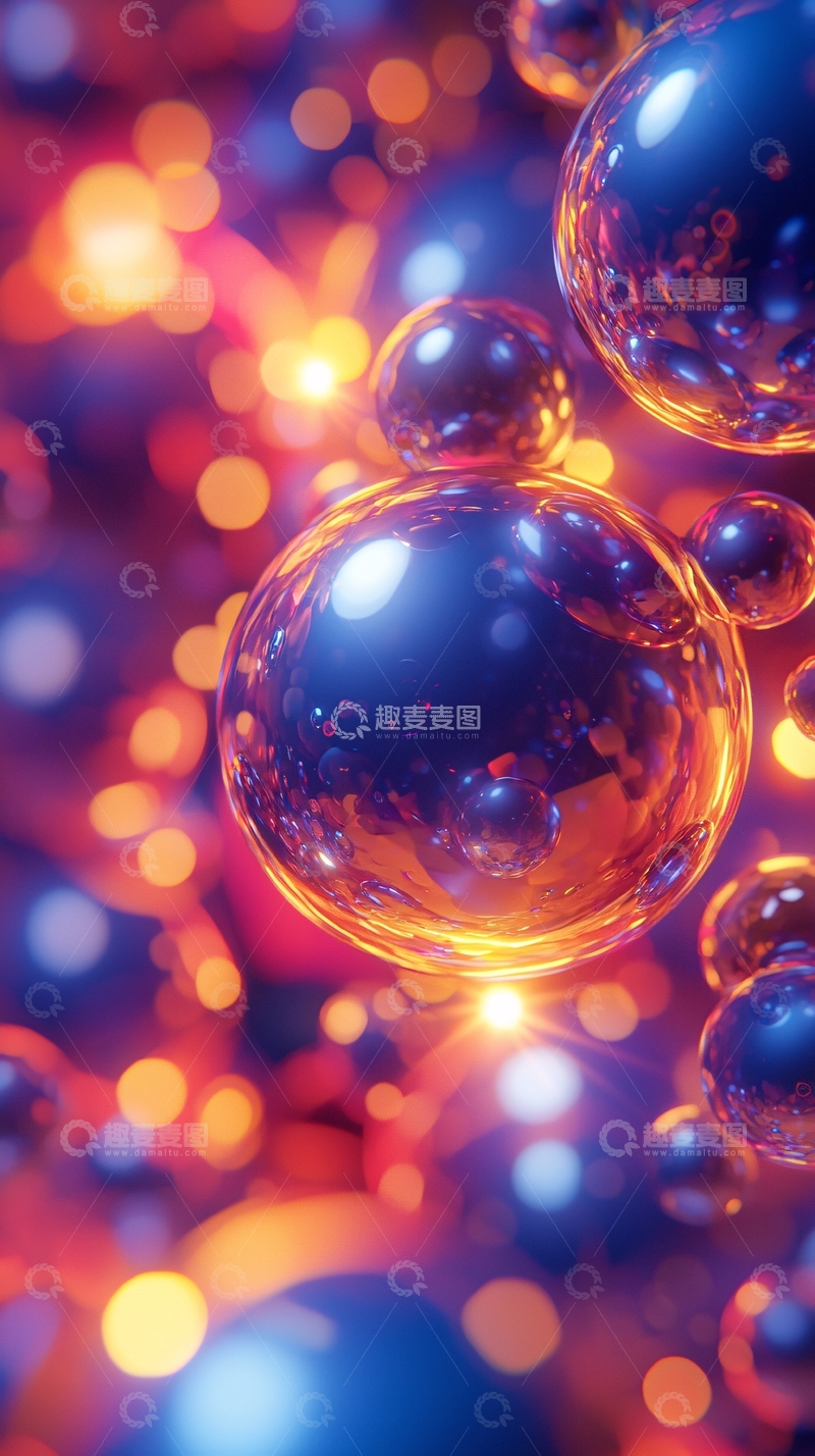 高清大图下载【趣麦麦图】炫彩光球背景