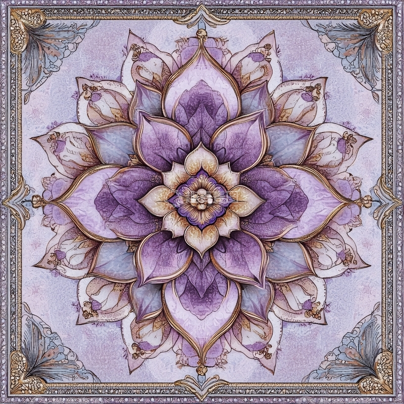 高清大图下载【趣麦麦图】紫色花瓣对称图案