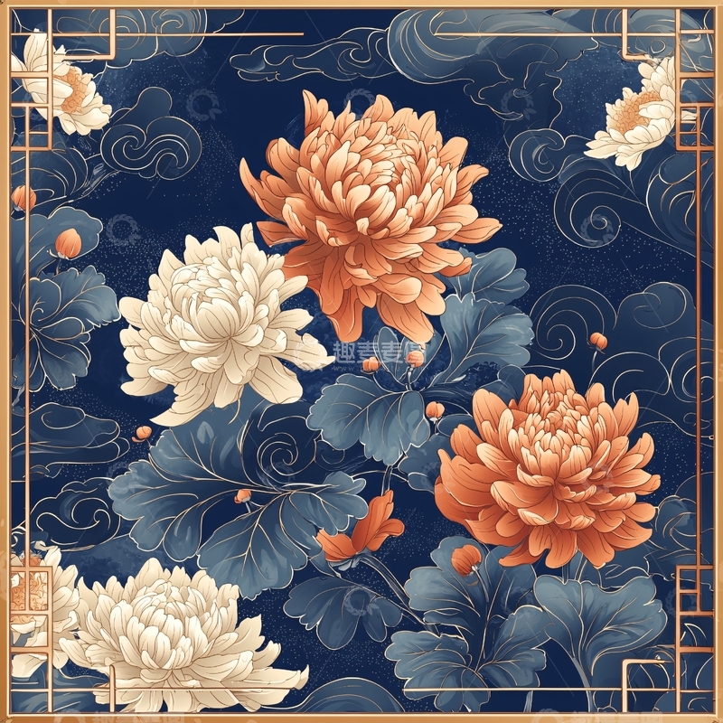 高清大图下载【趣麦麦图】水墨菊花