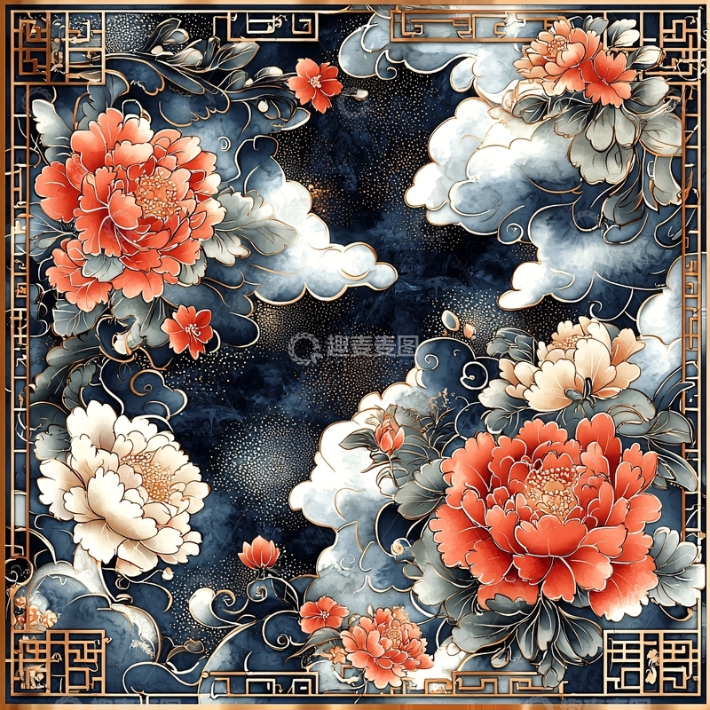 高清大图下载【趣麦麦图】水墨牡丹