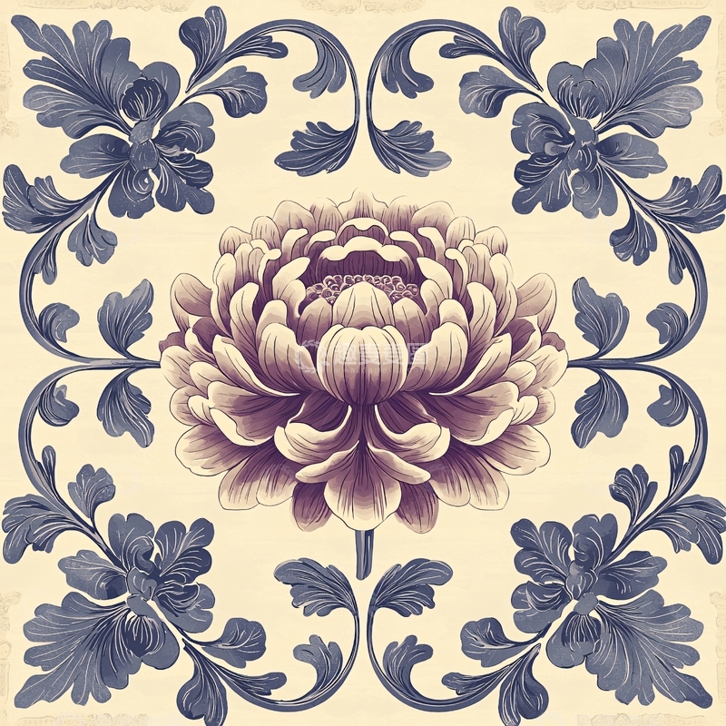 高清大图下载【趣麦麦图】中式花卉图案