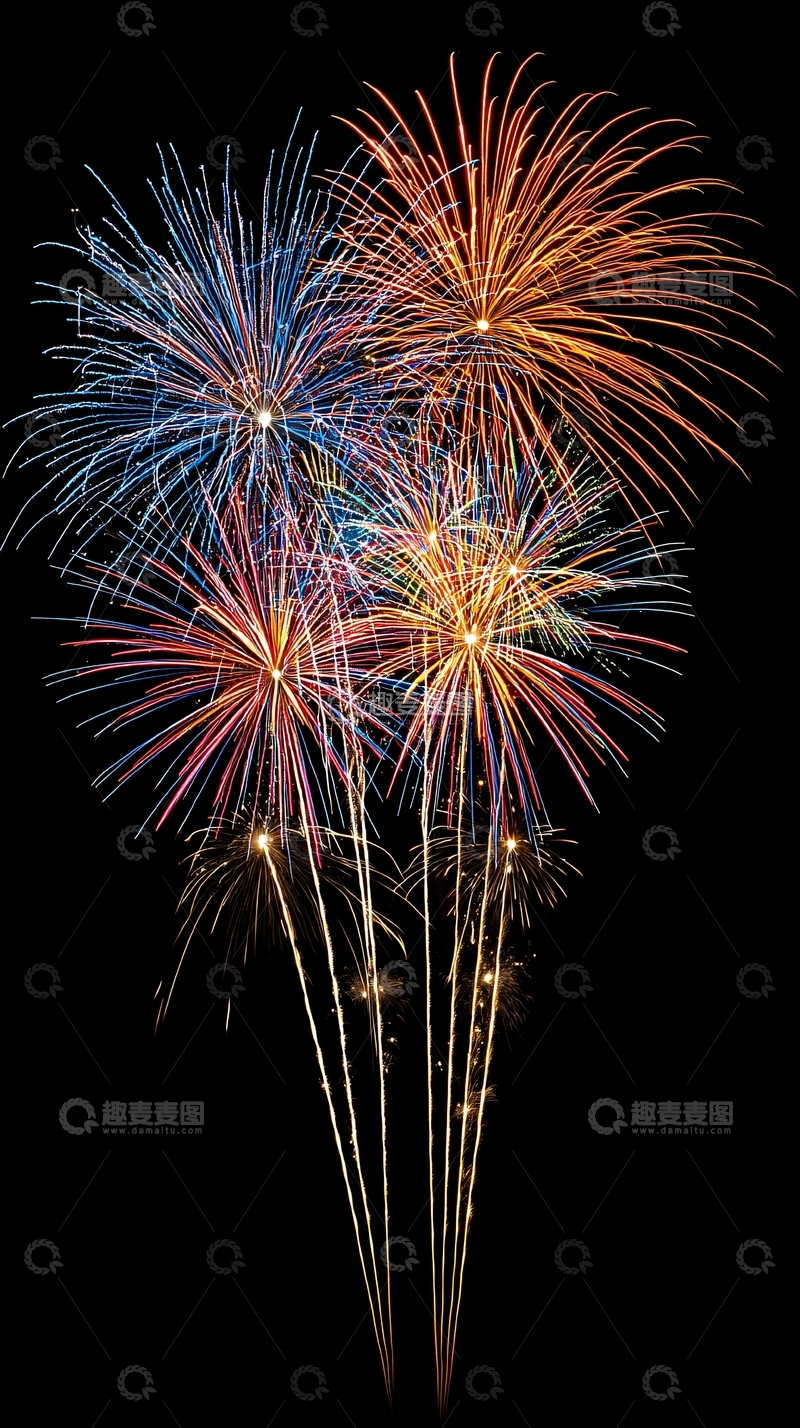 高清大图下载【趣麦麦图】绚丽多彩的烟火表演
