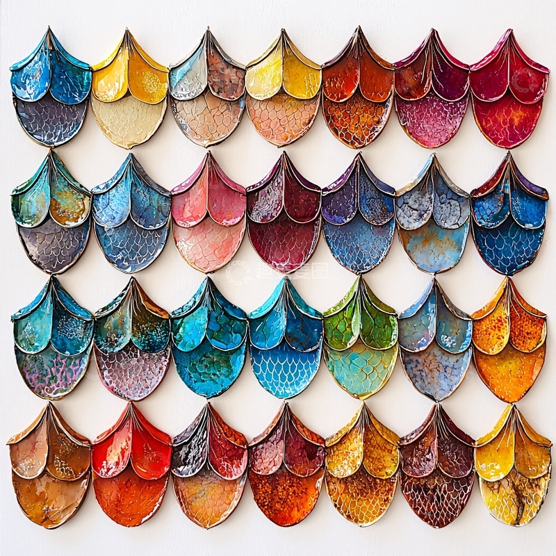 高清大图下载【趣麦麦图】彩色鱼鳞片