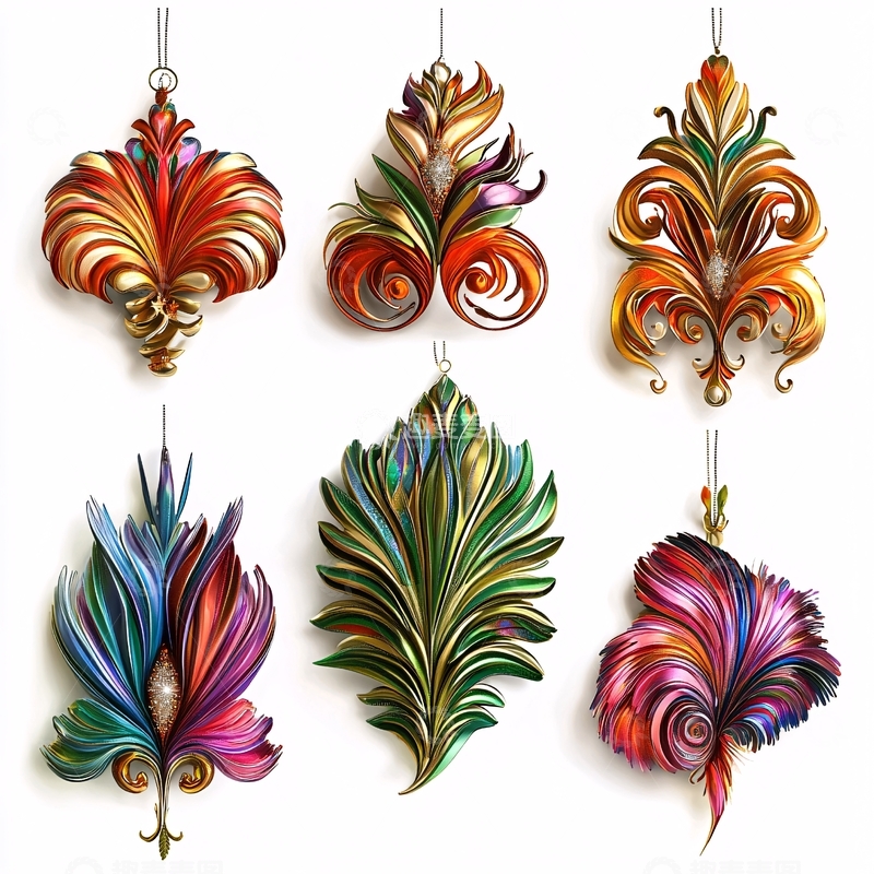 高清大图下载【趣麦麦图】精美卷纸艺术圣诞装饰