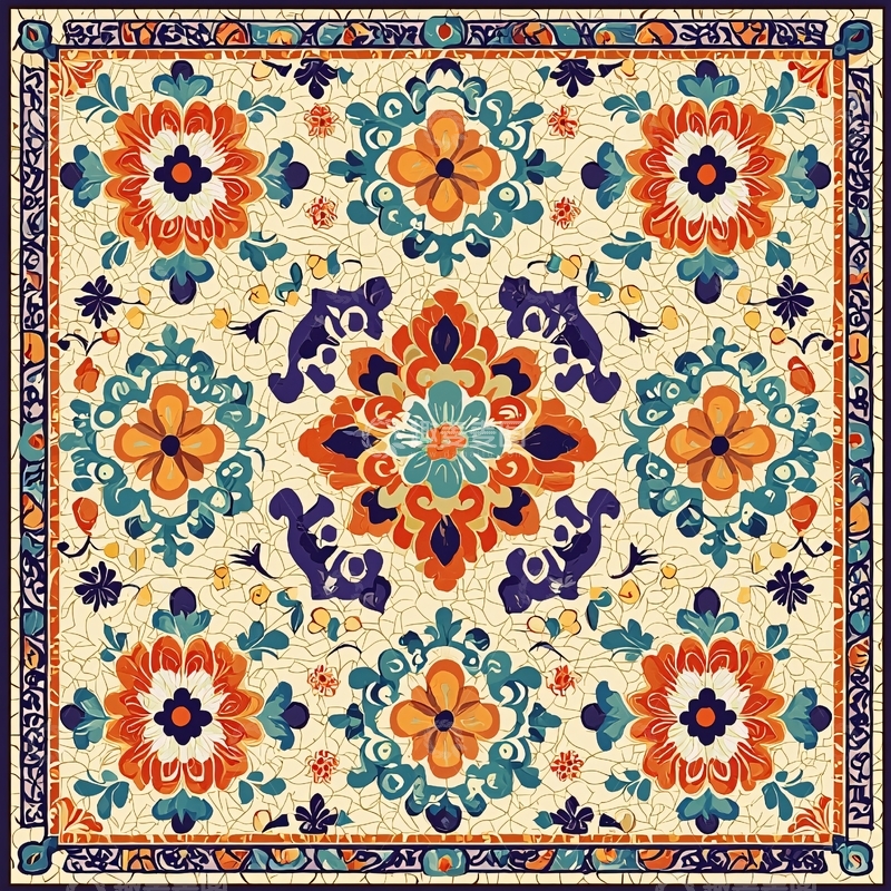 高清大图下载【趣麦麦图】精致复古花卉图案