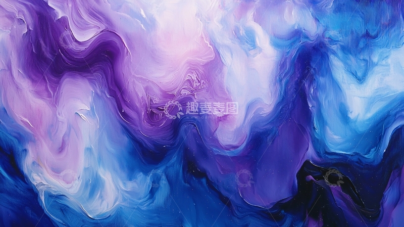 高清大图下载【趣麦麦图】梦幻紫色蓝色水彩晕染