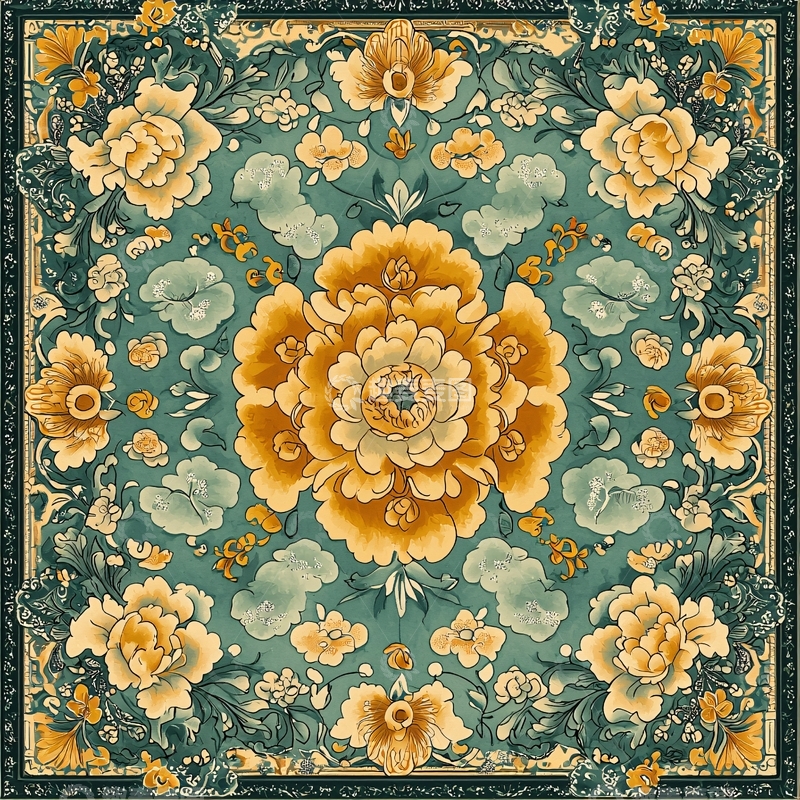 高清大图下载【趣麦麦图】中式花卉图案