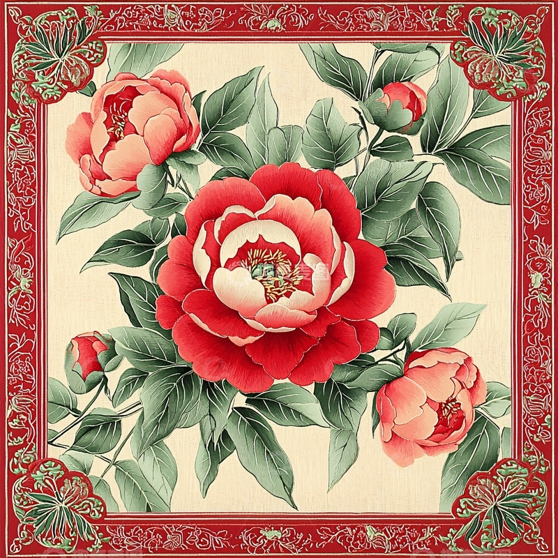 高清大图下载【趣麦麦图】红色牡丹花卉