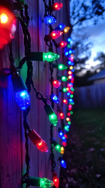 彩色圣诞灯串