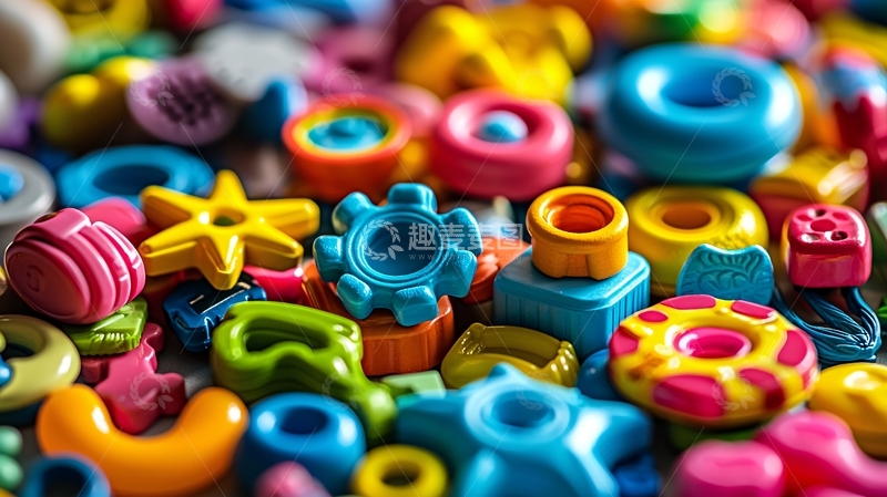 高清大图下载【趣麦麦图】彩色塑料积木玩具