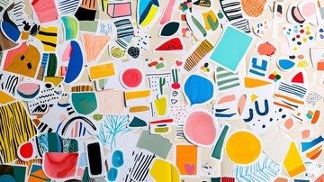 色彩丰富的抽象图案贴纸