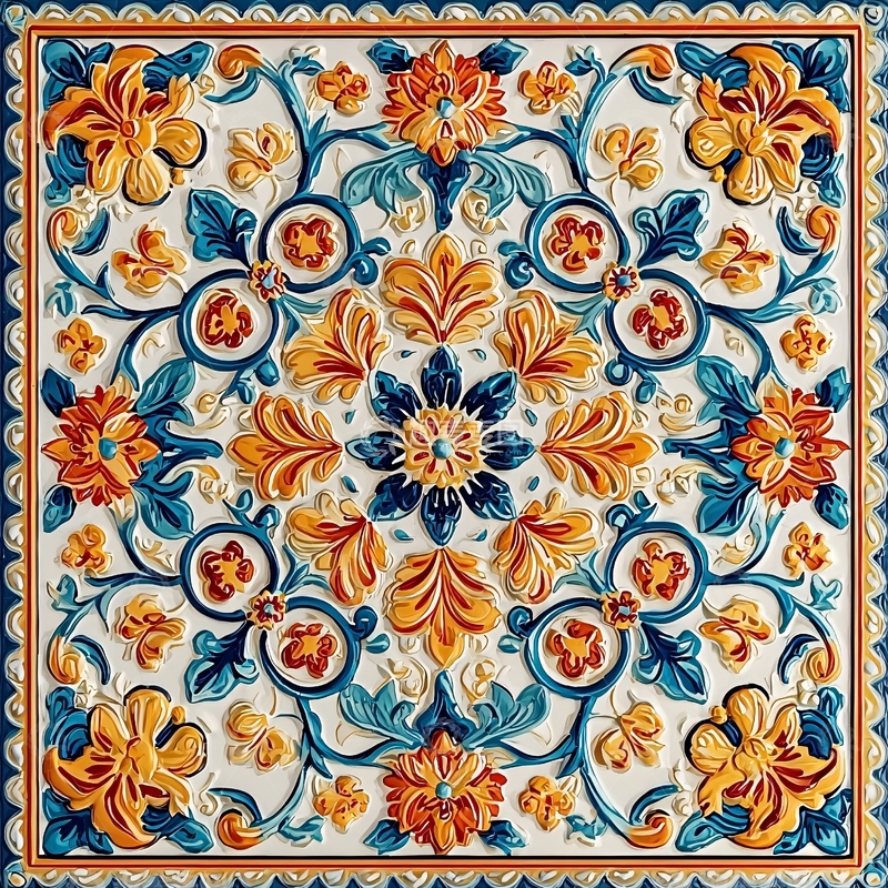 高清大图下载【趣麦麦图】精美花卉图案瓷砖