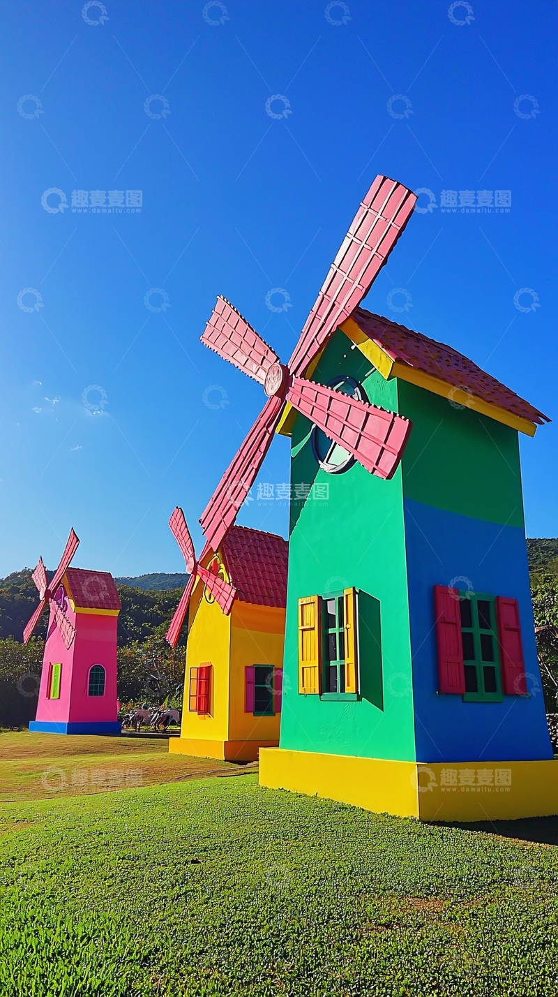 高清大图下载【趣麦麦图】彩色风车