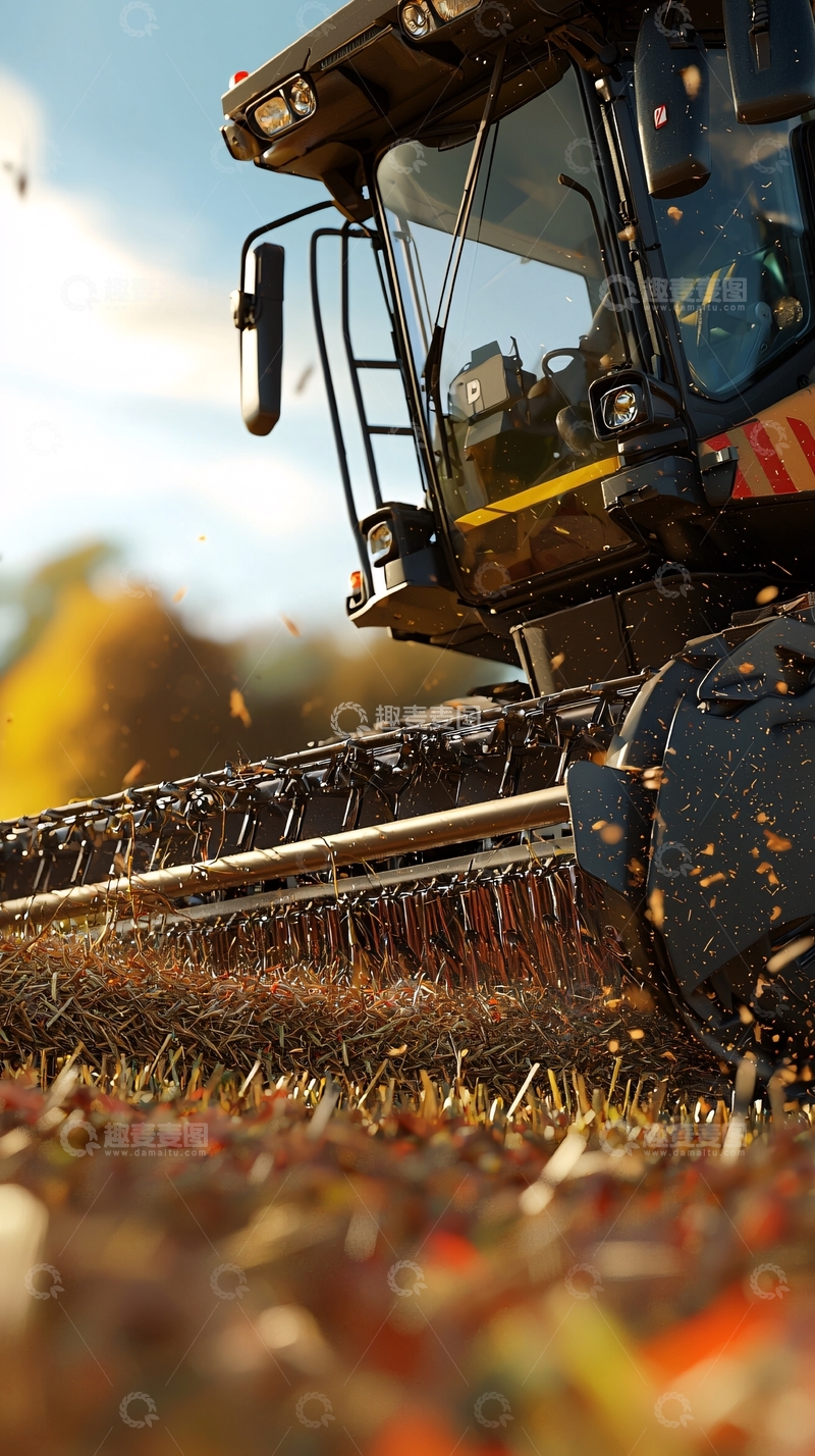 高清大图下载【趣麦麦图】收割机特写