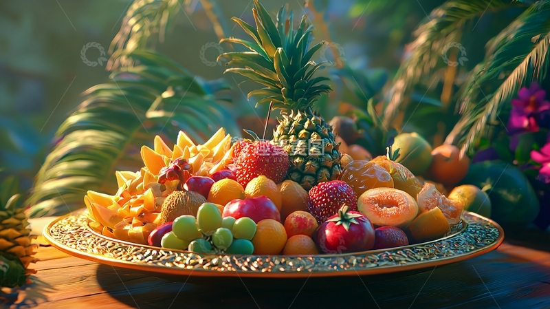 高清大图下载【趣麦麦图】热带水果盛宴