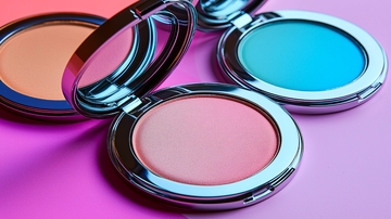 多彩腮红化妆品特写