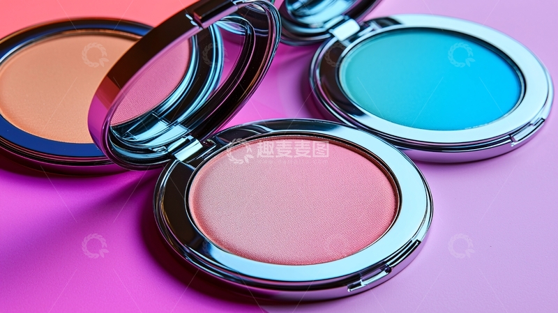 高清大图下载【趣麦麦图】多彩腮红化妆品特写