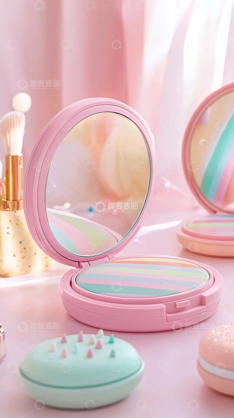 高清大图下载【趣麦麦图】粉嫩彩虹化妆套装