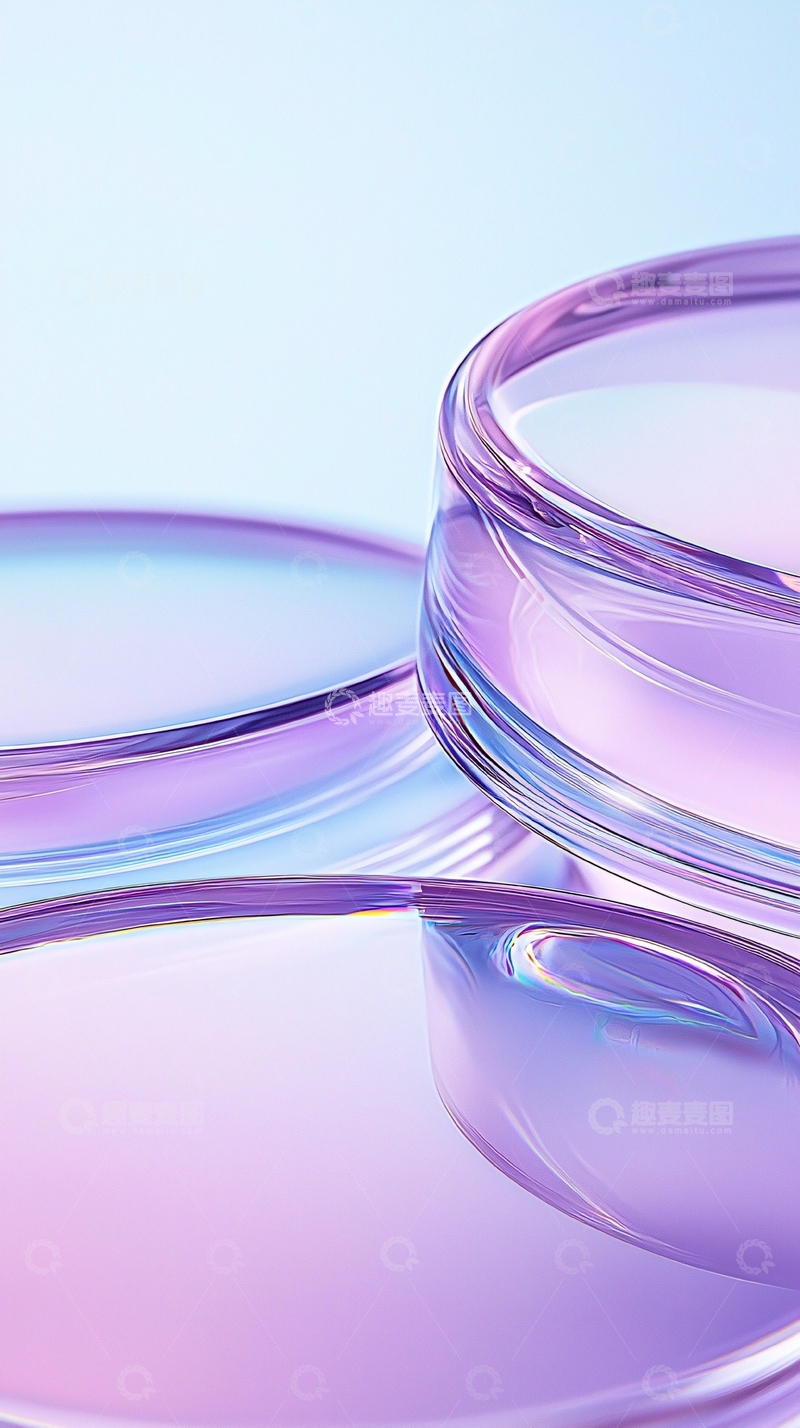 高清大图下载【趣麦麦图】紫色玻璃质感圆形