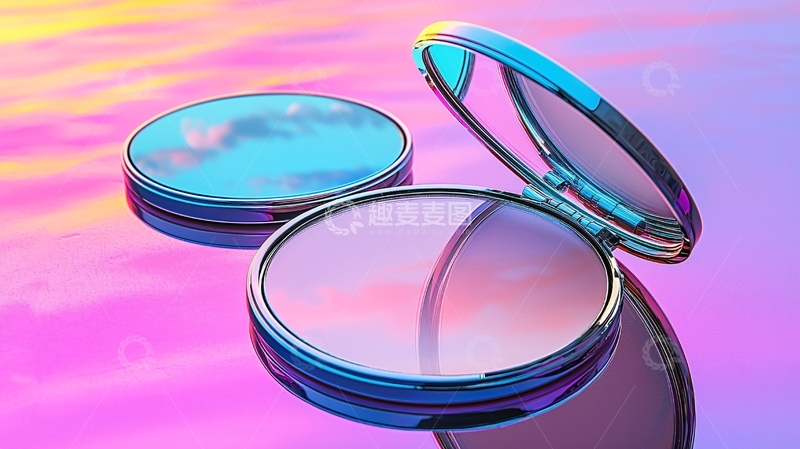 高清大图下载【趣麦麦图】渐变色化妆镜