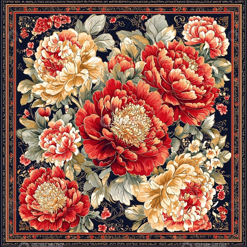 高清大图下载【趣麦麦图】绚丽的牡丹花图案