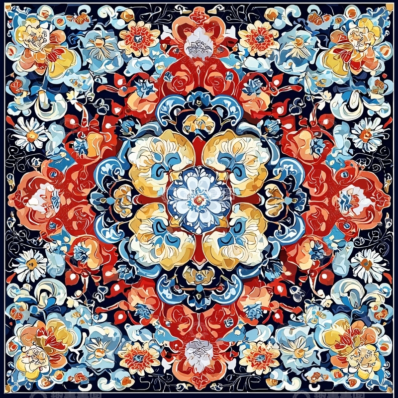 高清大图下载【趣麦麦图】繁复花卉图案