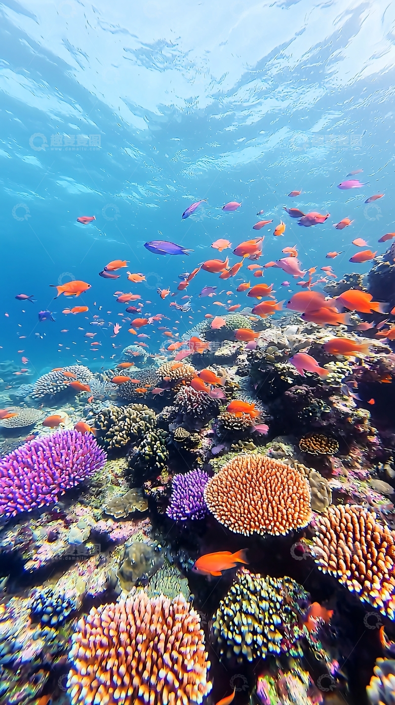 高清大图下载【趣麦麦图】珊瑚礁鱼群高清图片