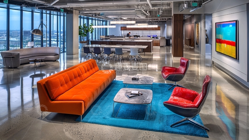 高清大图下载【趣麦麦图】现代化办公室休闲区