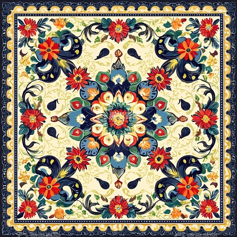 高清大图下载【趣麦麦图】绚丽繁复的花卉图案