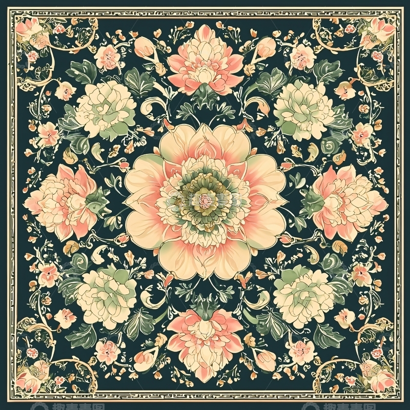 高清大图下载【趣麦麦图】繁复花卉图案