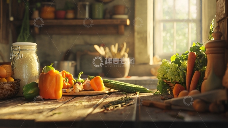 高清大图下载【趣麦麦图】阳光厨房