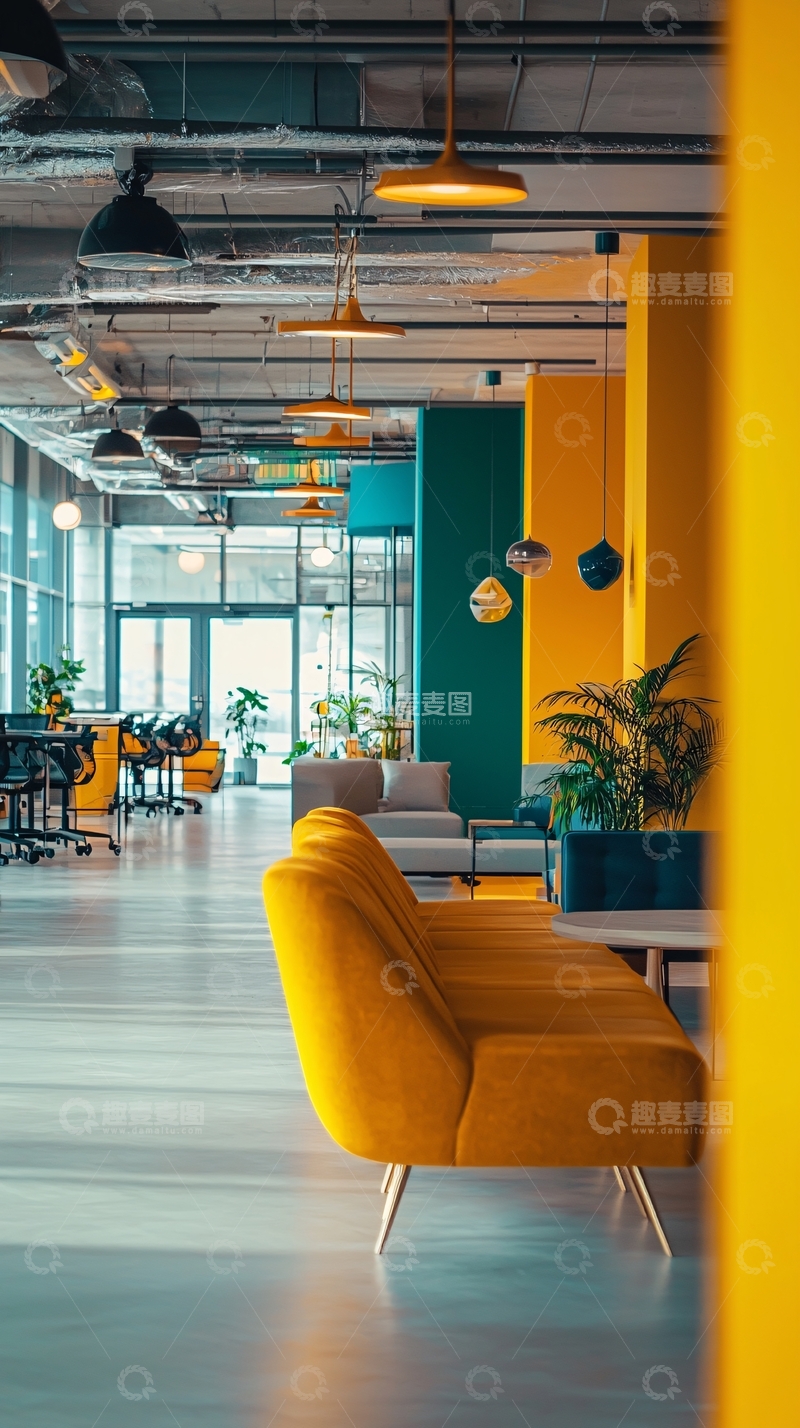 高清大图下载【趣麦麦图】明亮现代办公室休闲区