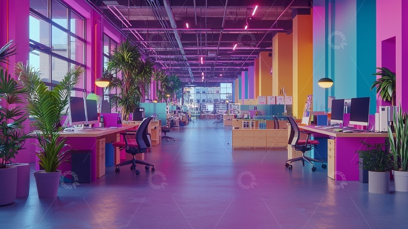 高清大图下载【趣麦麦图】彩色创意办公空间