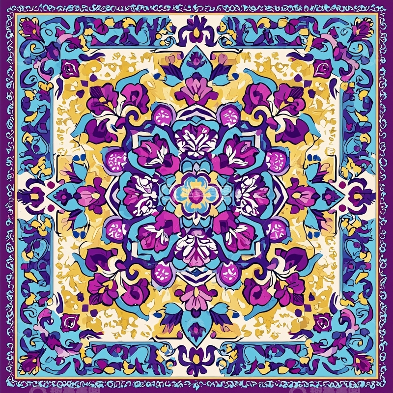 高清大图下载【趣麦麦图】色彩鲜艳的复古地毯