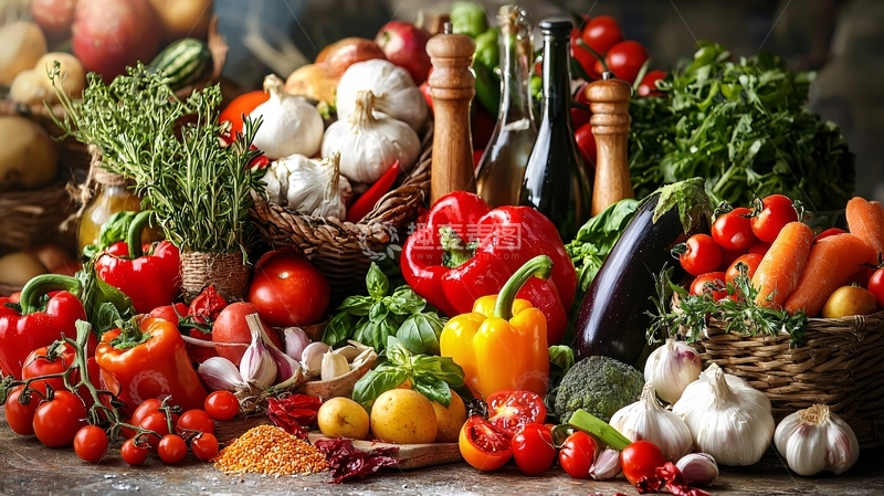 高清大图下载【趣麦麦图】新鲜蔬菜水果丰收景象