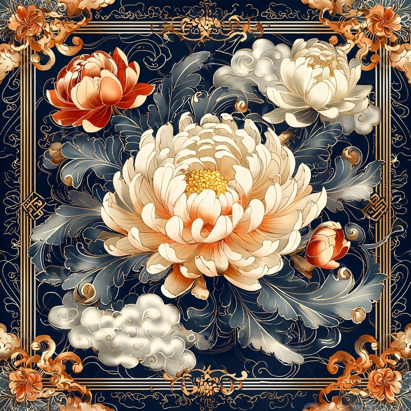 高清大图下载【趣麦麦图】国风花卉图案