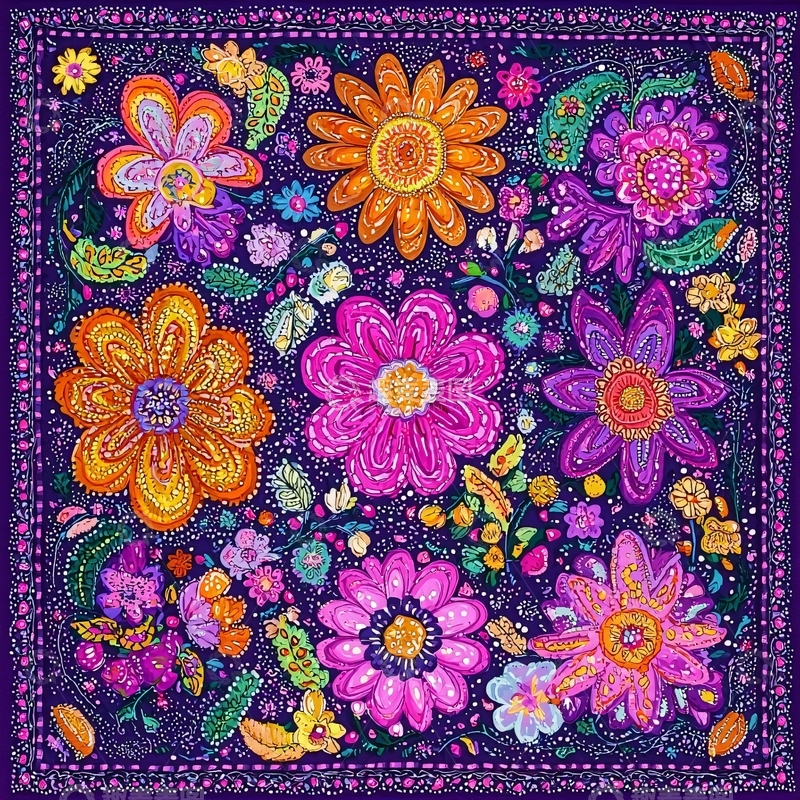 高清大图下载【趣麦麦图】色彩鲜艳的花卉图案设计