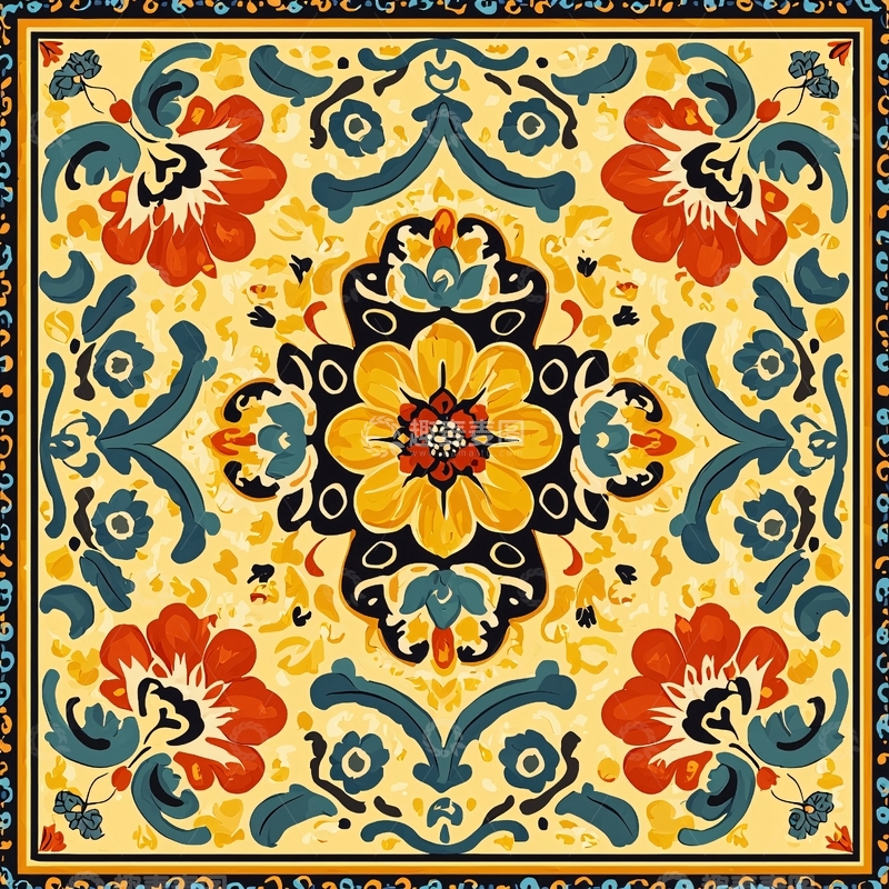 高清大图下载【趣麦麦图】精美复古花卉图案